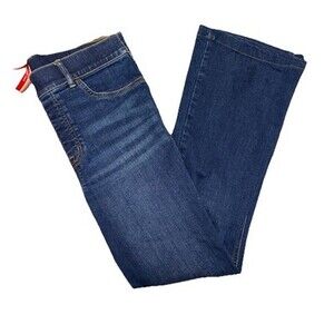 SPANX Flare Jeans Womens Medium Dark Wash Pull On Stretch Shaping Denim Bootcut